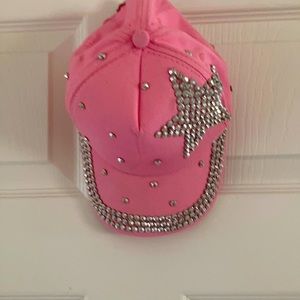 Pink star bling hat